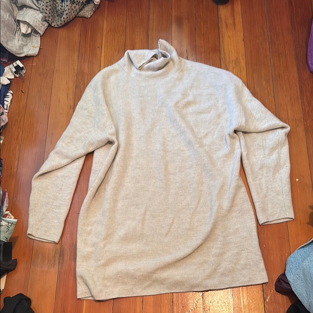Cozy Cream Turtleneck Sweater Dress